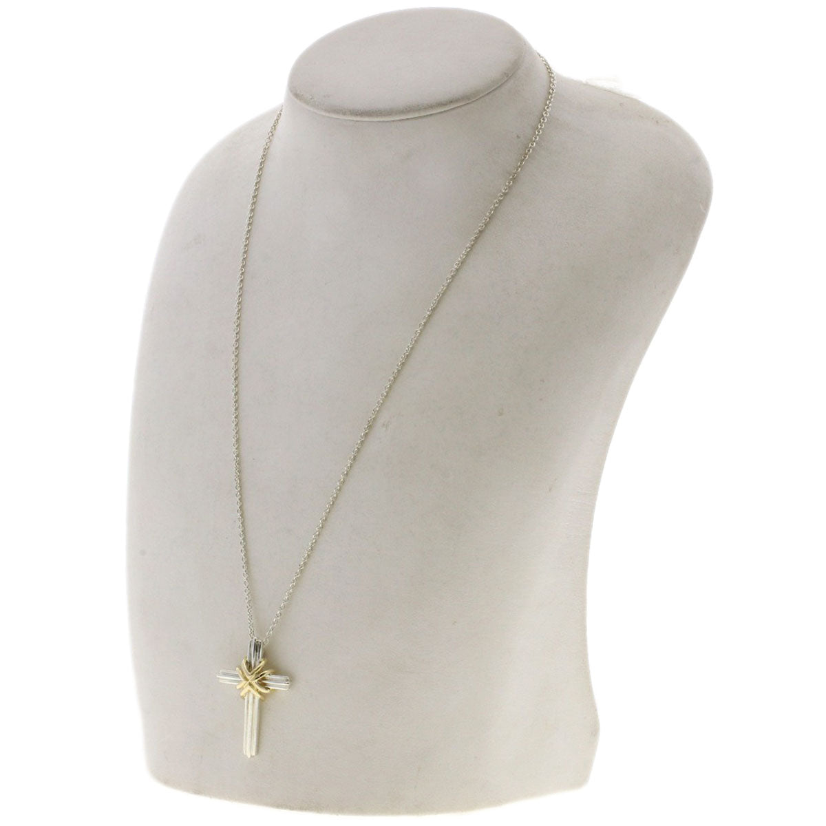 TIFFANY&Co. Signature cross Necklace Silver 18K Yellow GoldLadies [Used]