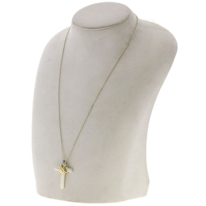TIFFANY&Co. Signature cross Necklace Silver 18K Yellow GoldLadies [Used]
