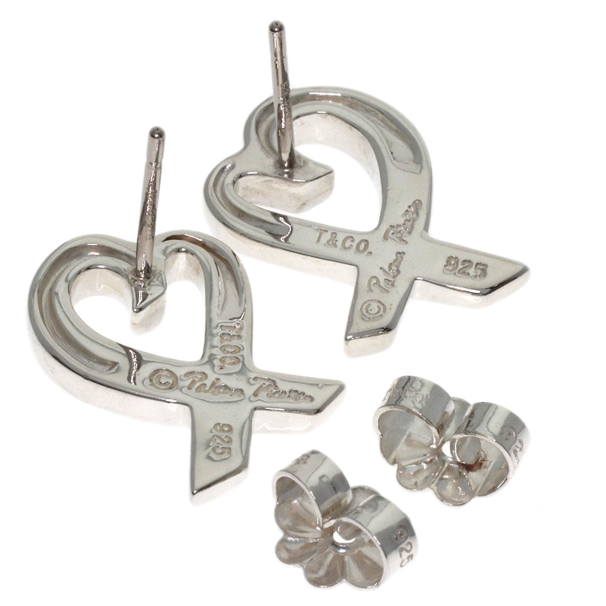 TIFFANY&Co. Loving heart earring Silver Ladies [Used]