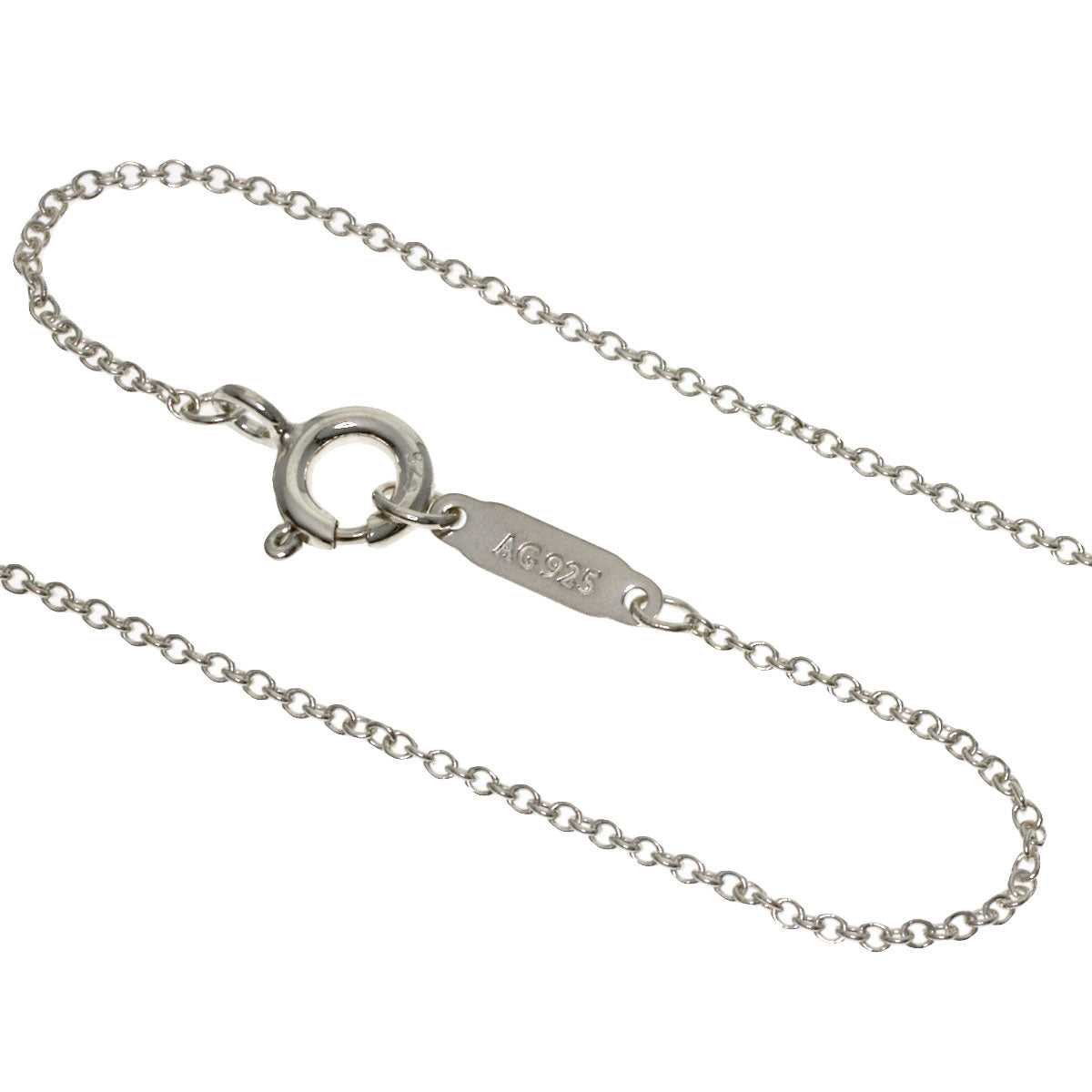 TIFFANY&Co. Logo Cube Enamel Necklace Silver Ladies [Used]