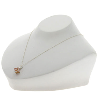 TIFFANY&Co. Logo Cube Enamel Necklace Silver Ladies [Used]