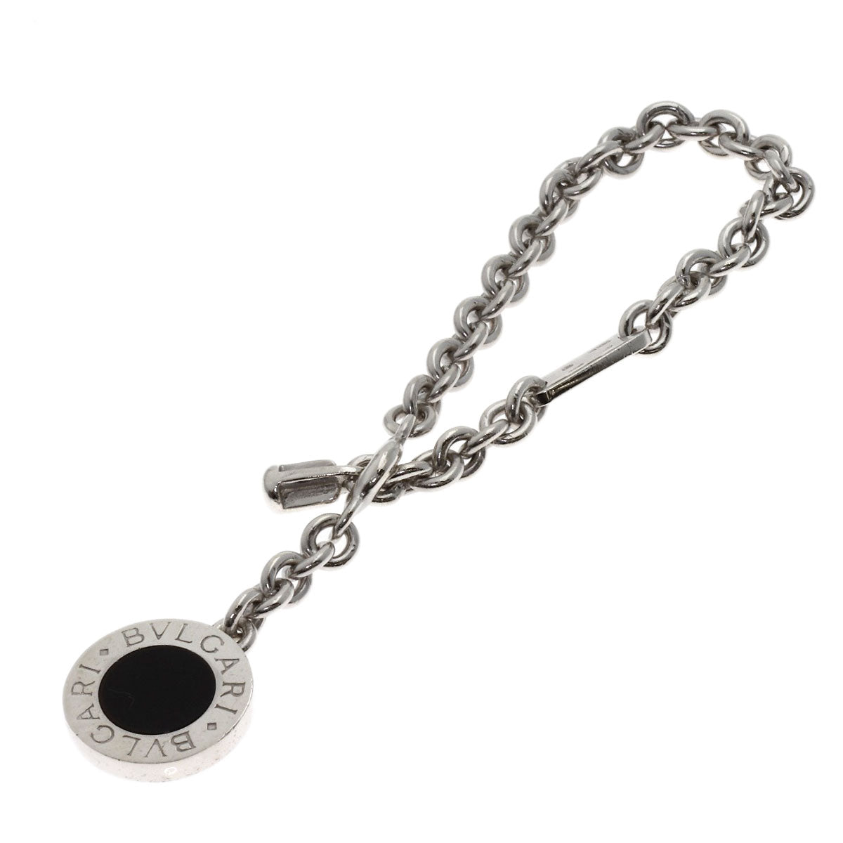 BVLGARI BVLGARI BVLGARI Onyx key ring Silver Ladies [Used]