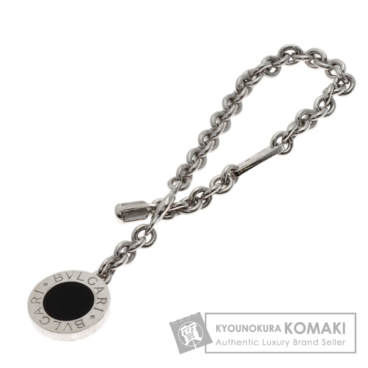 BVLGARI BVLGARI BVLGARI Onyx key ring Silver Ladies [Used]