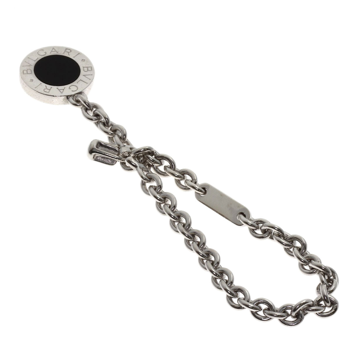 BVLGARI BVLGARI BVLGARI Onyx key ring Silver Ladies [Used]