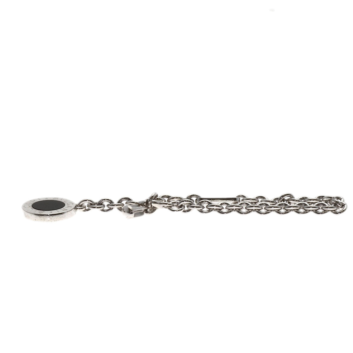 BVLGARI BVLGARI BVLGARI Onyx key ring Silver Ladies [Used]