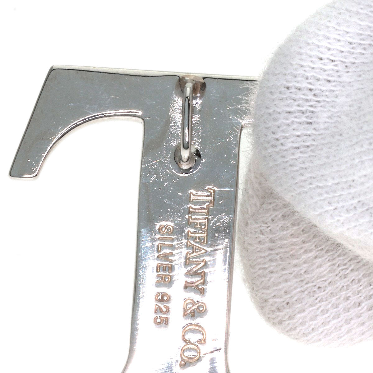 TIFFANY&Co. T logo Pendant top Silver Ladies [Used]