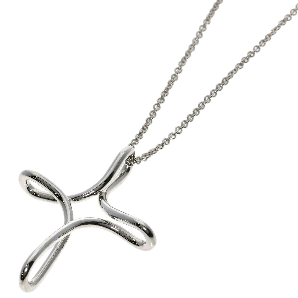 TIFFANY&Co. Open cross Necklace Silver Ladies [Used]
