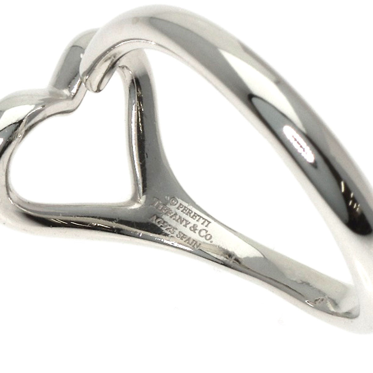 TIFFANY&Co. Open heart Ring Silver Ladies [Used]