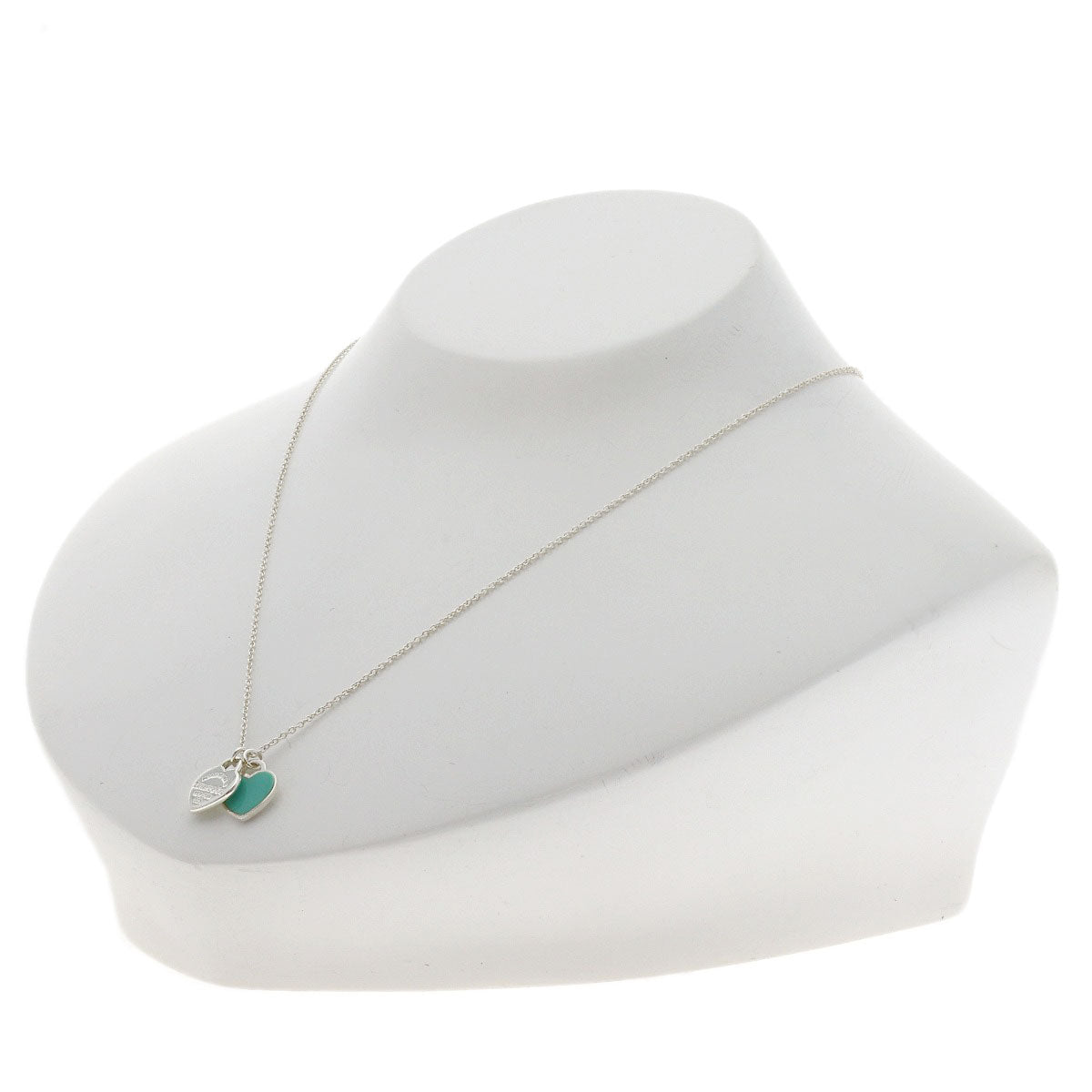 TIFFANY&Co. Double Heart Enamel Necklace Silver Ladies [Used]
