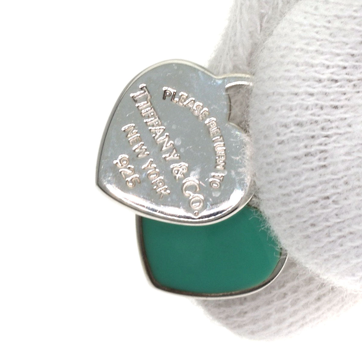 TIFFANY&Co. Double Heart Enamel Necklace Silver Ladies [Used]