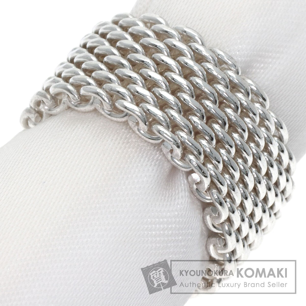 TIFFANY&Co. Somerset mesh Ring Silver Ladies [Used]