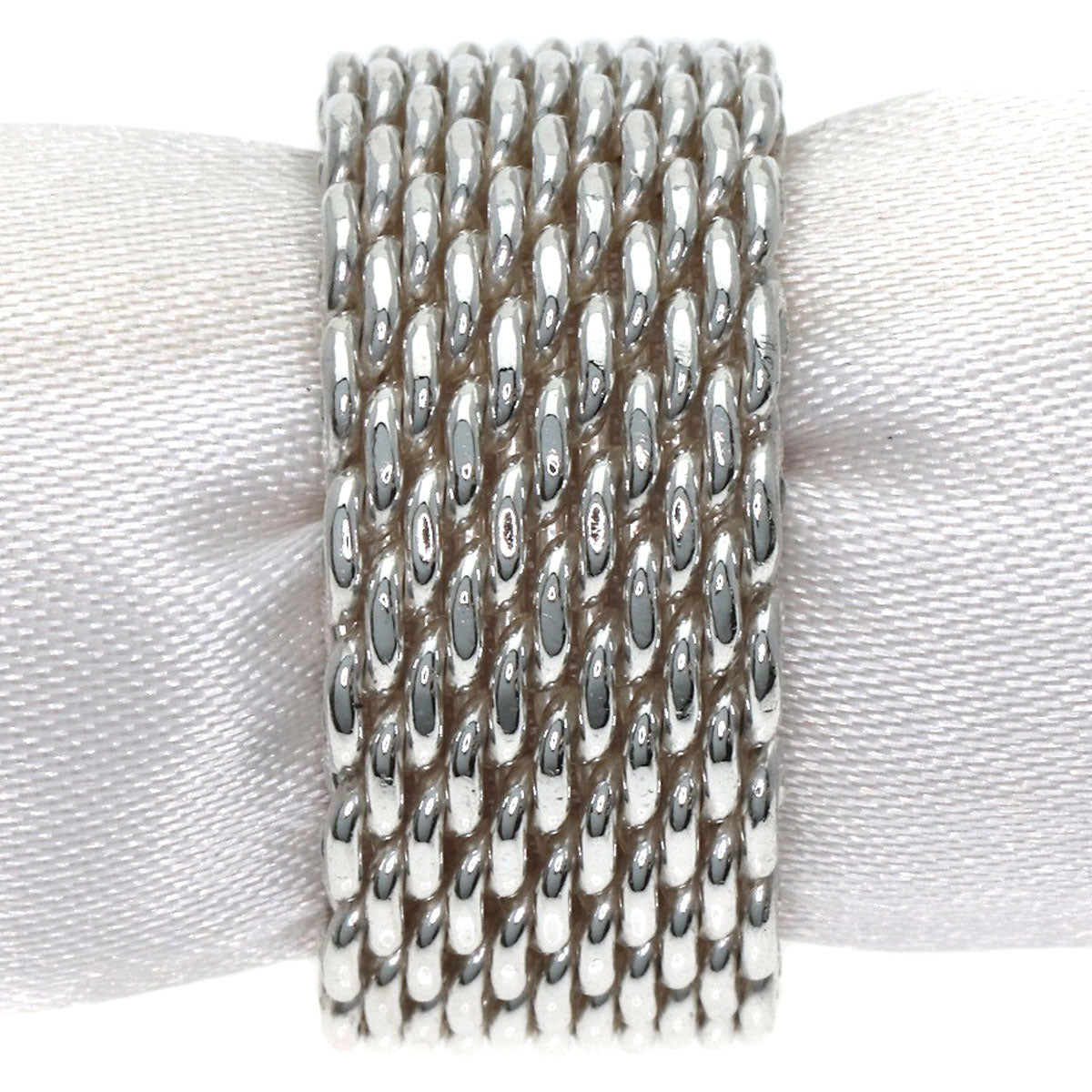 TIFFANY&Co. Somerset mesh Ring Silver Ladies [Used]