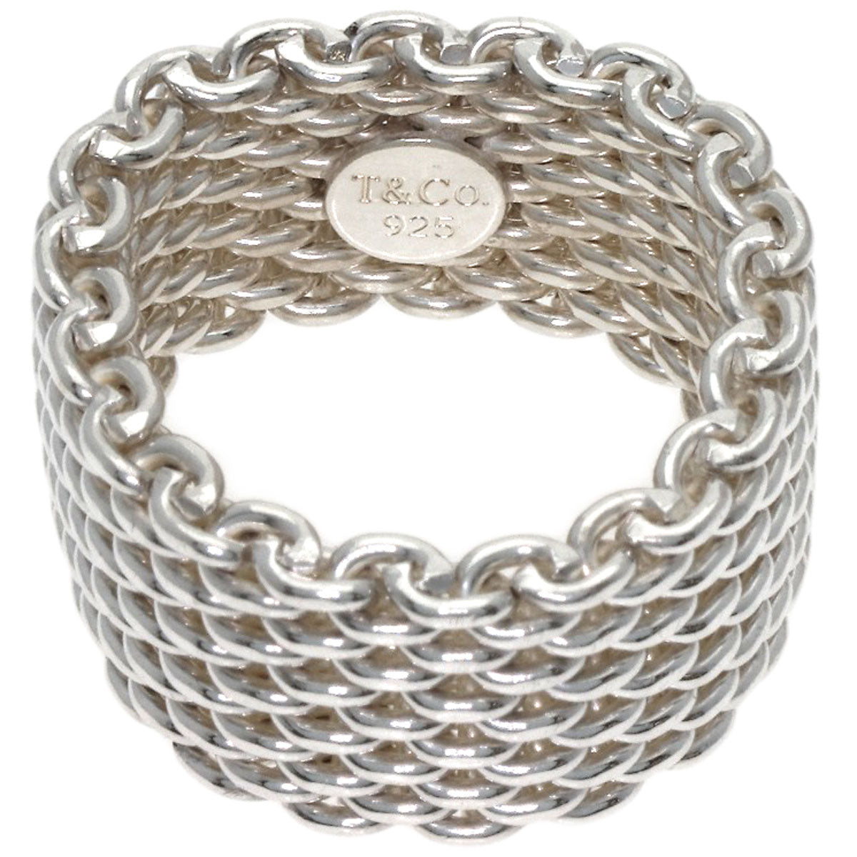 TIFFANY&Co. Somerset mesh Ring Silver Ladies [Used]