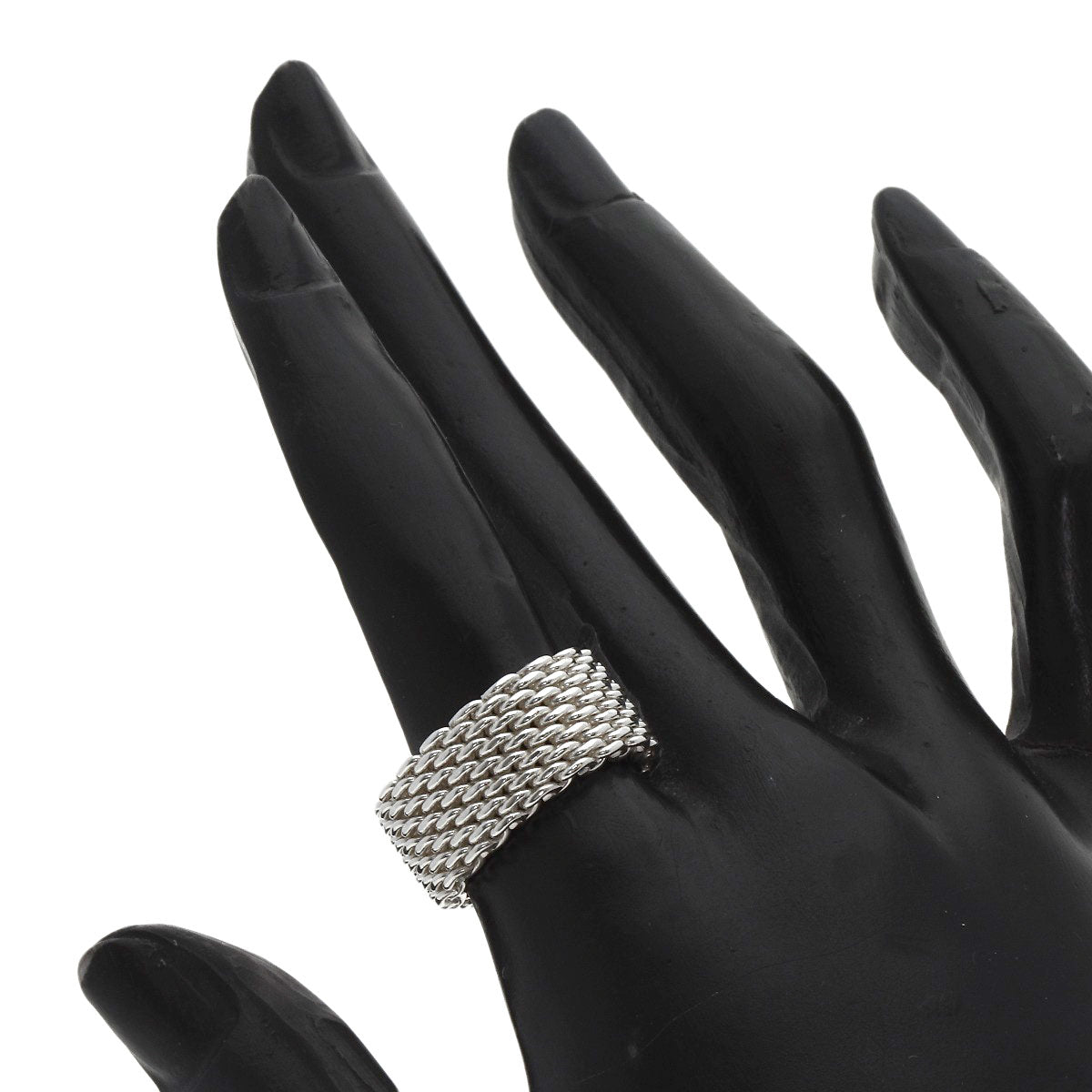 TIFFANY&Co. Somerset mesh Ring Silver Ladies [Used]