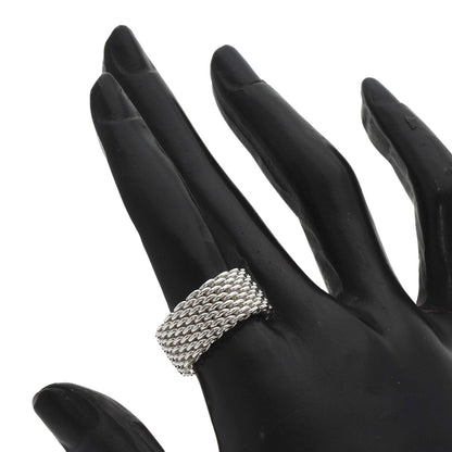 TIFFANY&Co. Somerset mesh Ring Silver Ladies [Used]