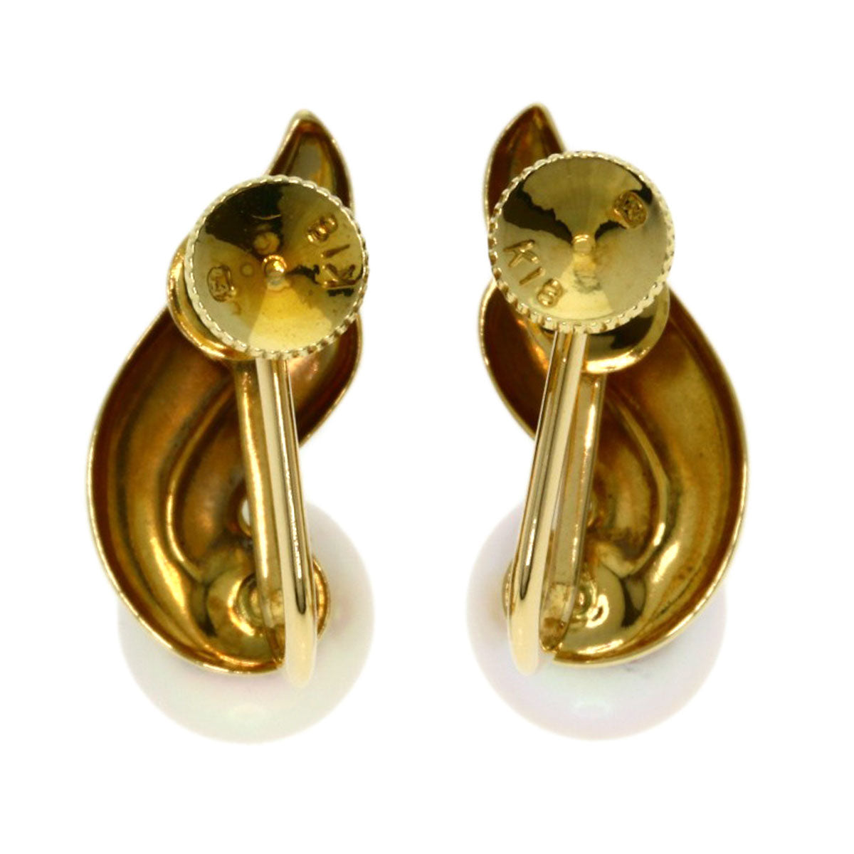 MIKIMOTO Pearl Pearl Earring K18 Yellow Gold Ladies [Used]