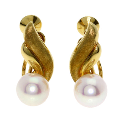 MIKIMOTO Pearl Pearl Earring K18 Yellow Gold Ladies [Used]