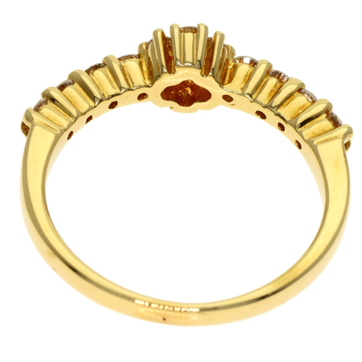 Ponte Vecchio Diamond Ring K18 Yellow Gold Ladies [Used]