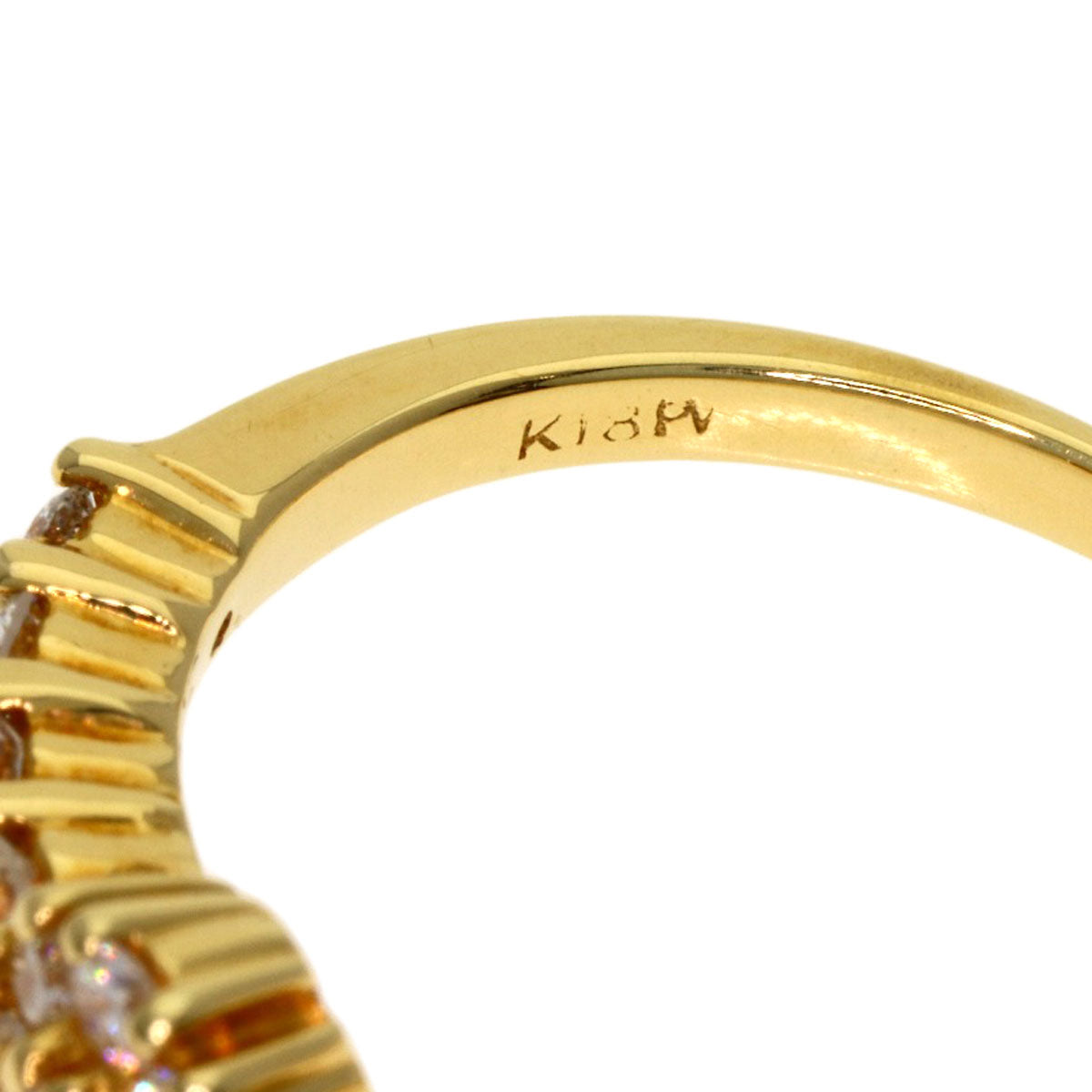 Ponte Vecchio Diamond Ring K18 Yellow Gold Ladies [Used]