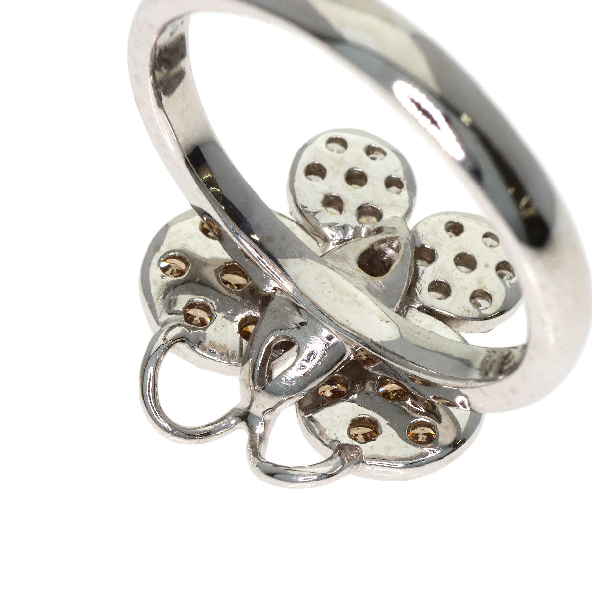 Ponte Vecchio Butterfly motif Diamond Ring K18 White Gold Ladies [Used]