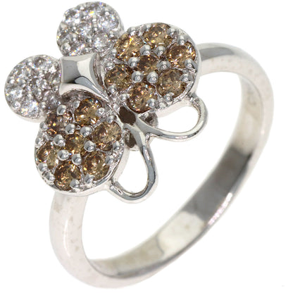 Ponte Vecchio Butterfly motif Diamond Ring K18 White Gold Ladies [Used]