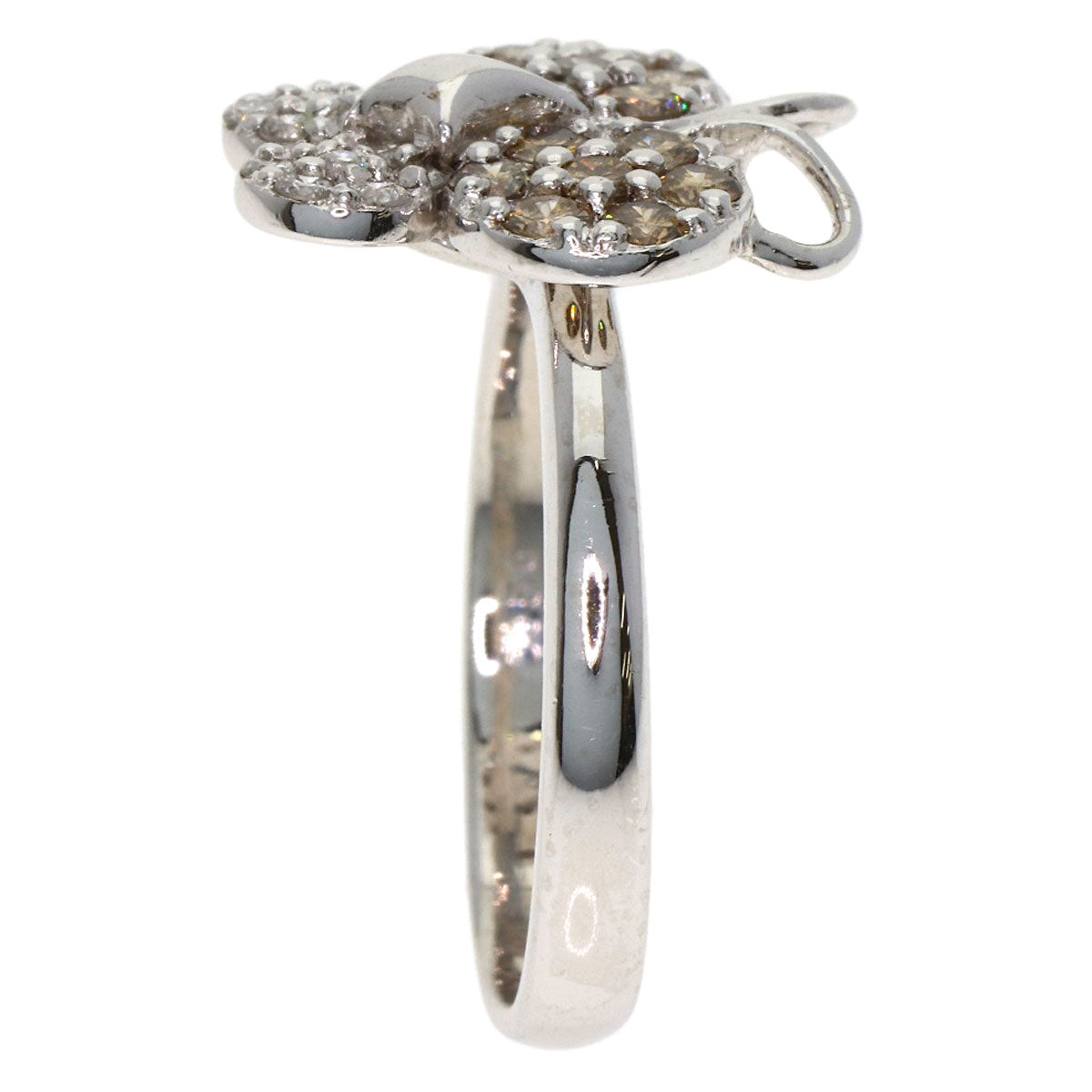 Ponte Vecchio Butterfly motif Diamond Ring K18 White Gold Ladies [Used]