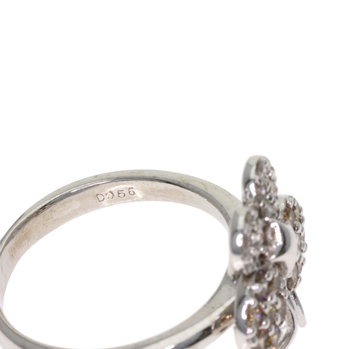 Ponte Vecchio Butterfly motif Diamond Ring K18 White Gold Ladies [Used]