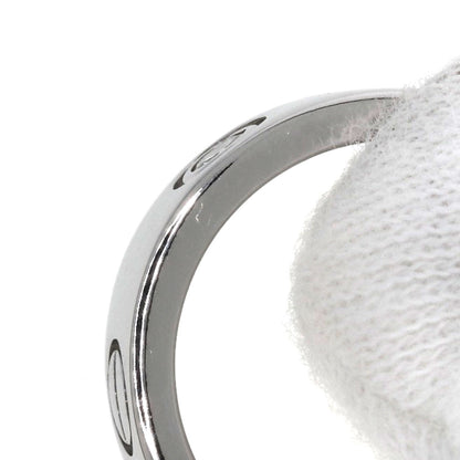 CARTIER love ring half diamond # 49 Ring K18 White Gold Ladies [Used]