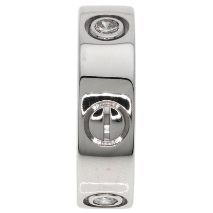 CARTIER love ring half diamond # 49 Ring K18 White Gold Ladies [Used]