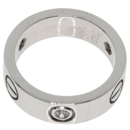 CARTIER love ring half diamond # 49 Ring K18 White Gold Ladies [Used]