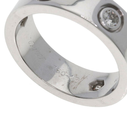 CARTIER love ring half diamond # 49 Ring K18 White Gold Ladies [Used]