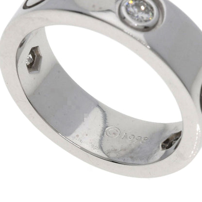 CARTIER love ring half diamond # 49 Ring K18 White Gold Ladies [Used]
