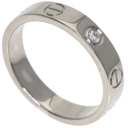 CARTIER mini love ring 1P Diamond Ring K18 White Gold Ladies [Used]
