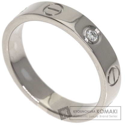 CARTIER mini love ring 1P Diamond Ring K18 White Gold Ladies [Used]