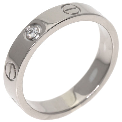 CARTIER mini love ring 1P Diamond Ring K18 White Gold Ladies [Used]