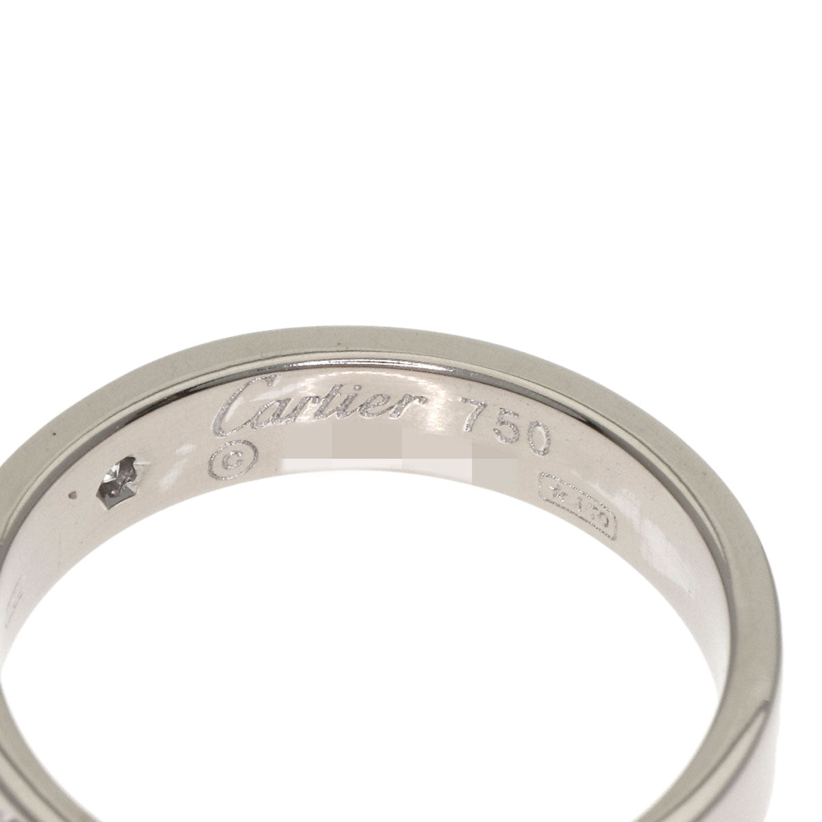 CARTIER mini love ring 1P Diamond Ring K18 White Gold Ladies [Used]