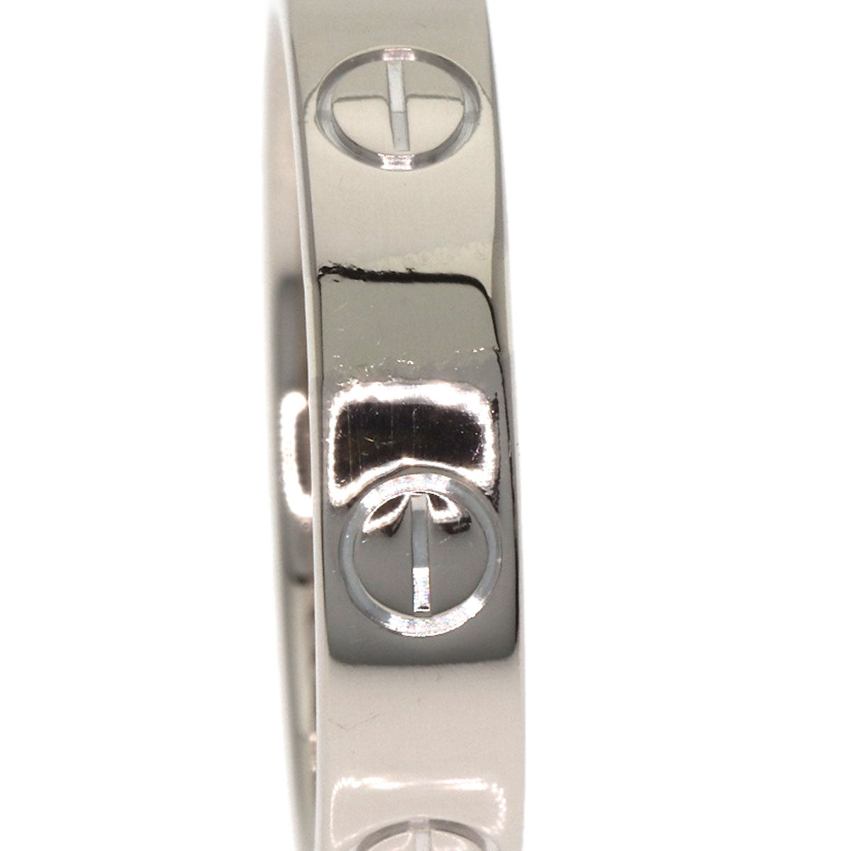 CARTIER mini love ring 1P Diamond Ring K18 White Gold Ladies [Used]