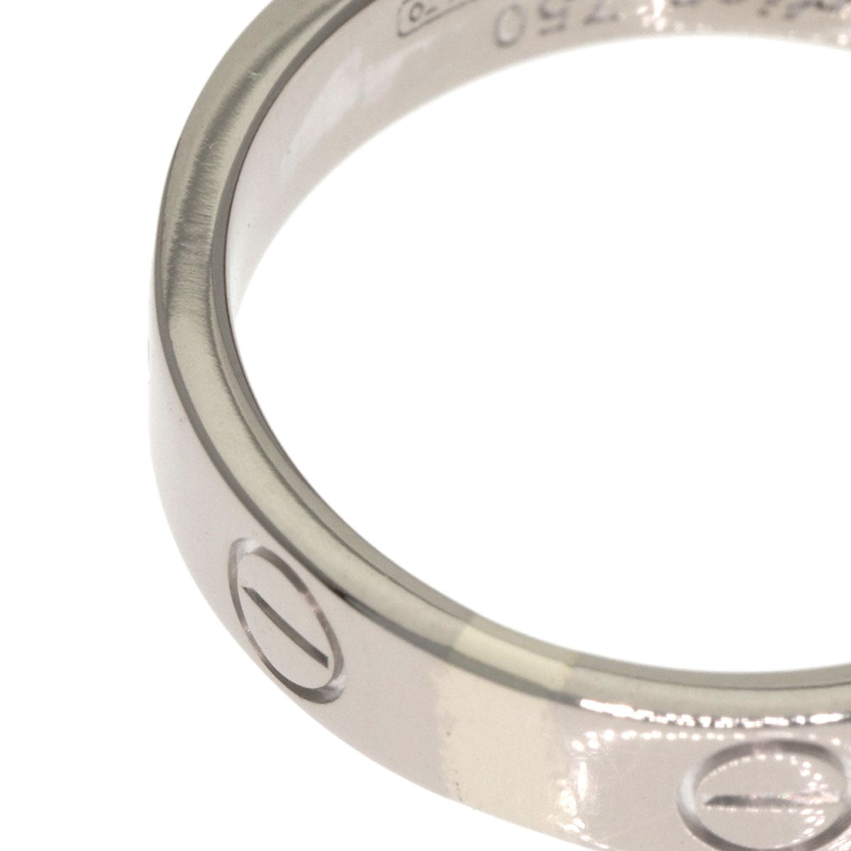 CARTIER mini love ring 1P Diamond Ring K18 White Gold Ladies [Used]