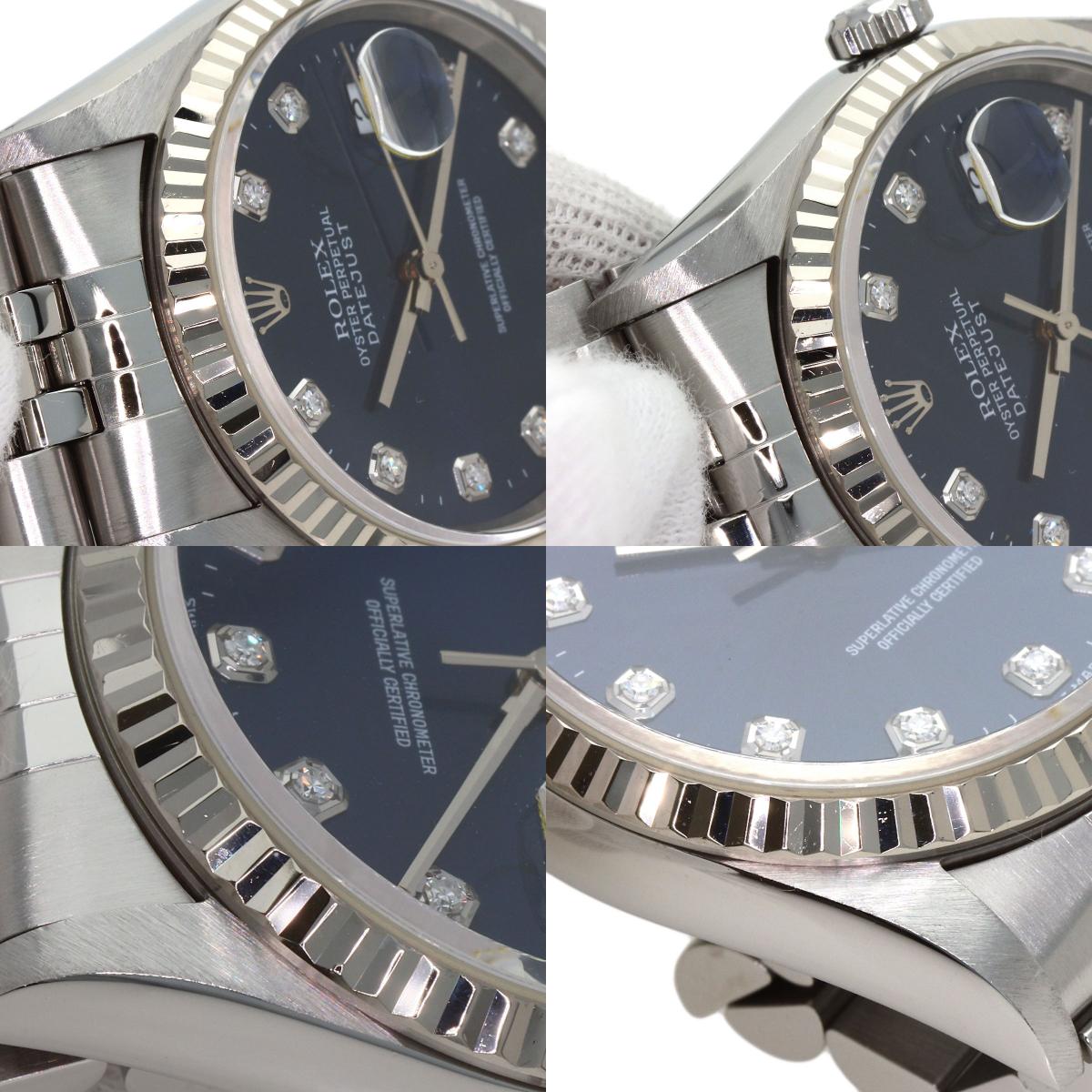 ROLEX DATEJUST 10P Diamond Watches 16234G Stainless Steel/Stainless Steel mens