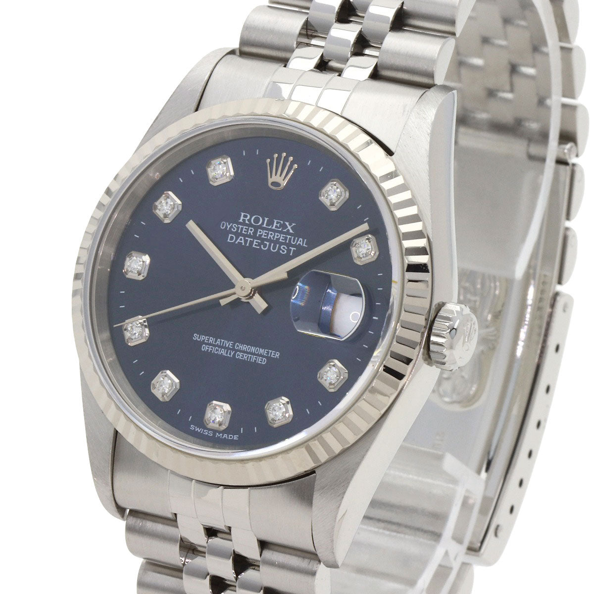 ROLEX DATEJUST 10P Diamond Watches 16234G Stainless Steel/Stainless Steel mens