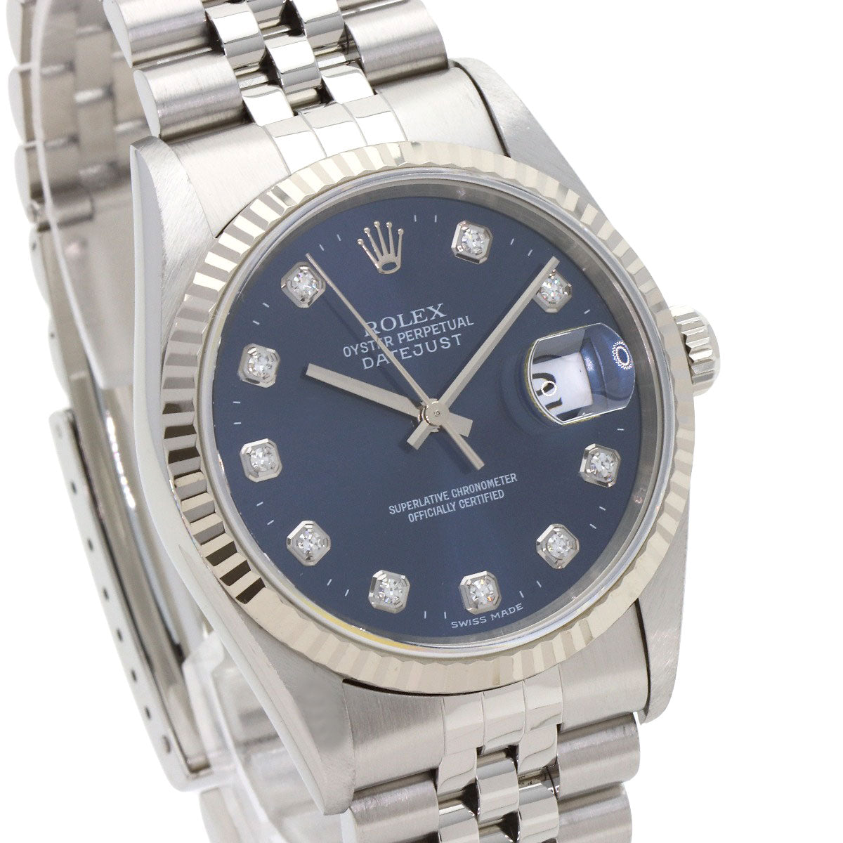 ROLEX DATEJUST 10P Diamond Watches 16234G Stainless Steel/Stainless Steel mens