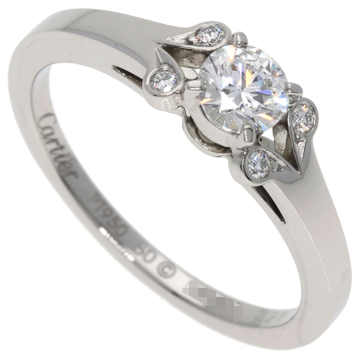 CARTIER Ballerina Solitaire Bright Lillian Cut Diamond #50 E-VS1-EX Ring Platinum PT950 Ladies [Used]