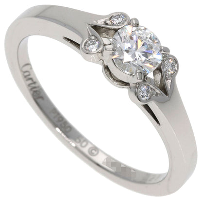CARTIER Ballerina Solitaire Bright Lillian Cut Diamond #50 E-VS1-EX Ring Platinum PT950 Ladies [Used]