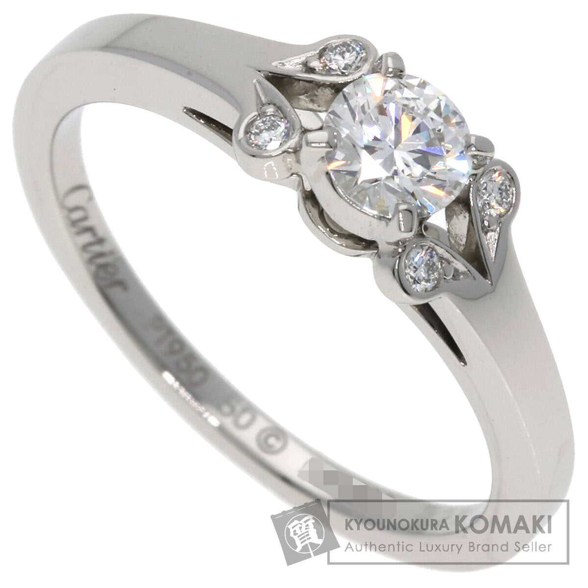 CARTIER Ballerina Solitaire Bright Lillian Cut Diamond #50 E-VS1-EX Ring Platinum PT950 Ladies [Used]