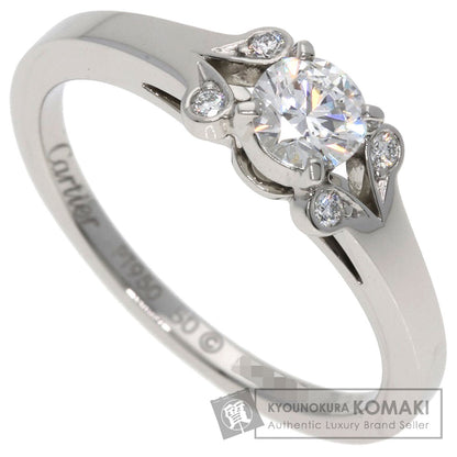 CARTIER Ballerina Solitaire Bright Lillian Cut Diamond #50 E-VS1-EX Ring Platinum PT950 Ladies [Used]