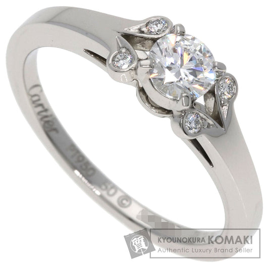 CARTIER Ballerina Solitaire Bright Lillian Cut Diamond #50 E-VS1-EX Ring Platinum PT950 Ladies [Used]