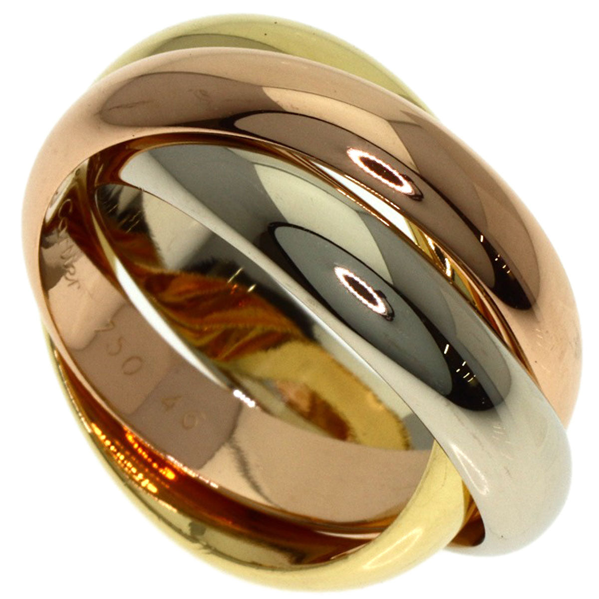 CARTIER Trinity MM #46 Ring K18 Yellow Gold K18 White GoldLadies [Used]