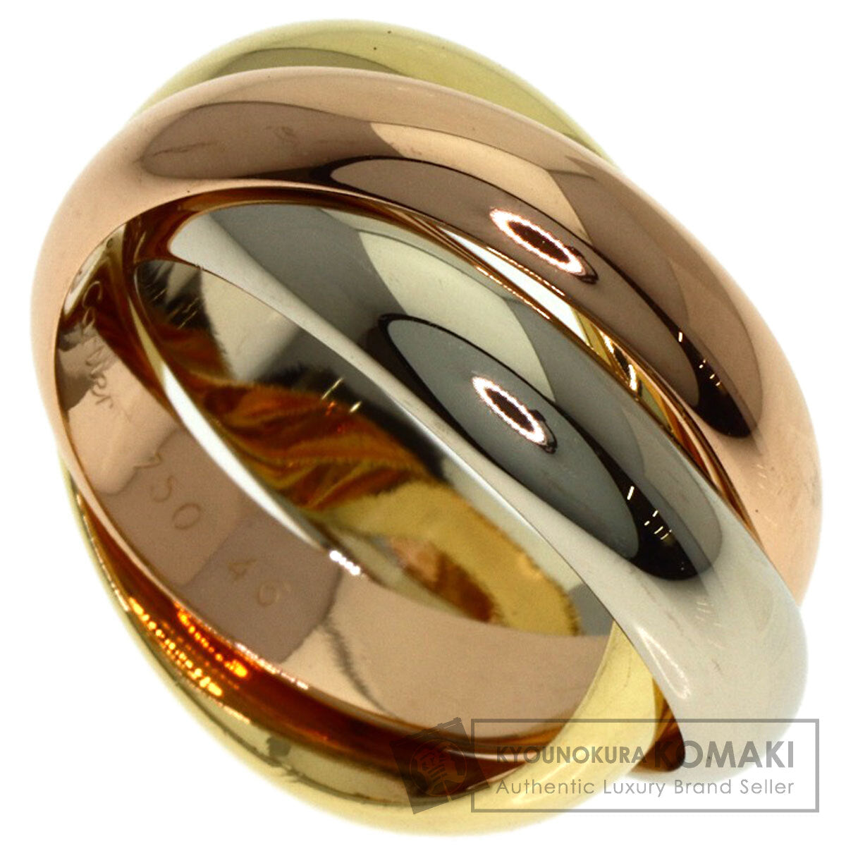 CARTIER Trinity MM #46 Ring K18 Yellow Gold K18 White GoldLadies [Used]