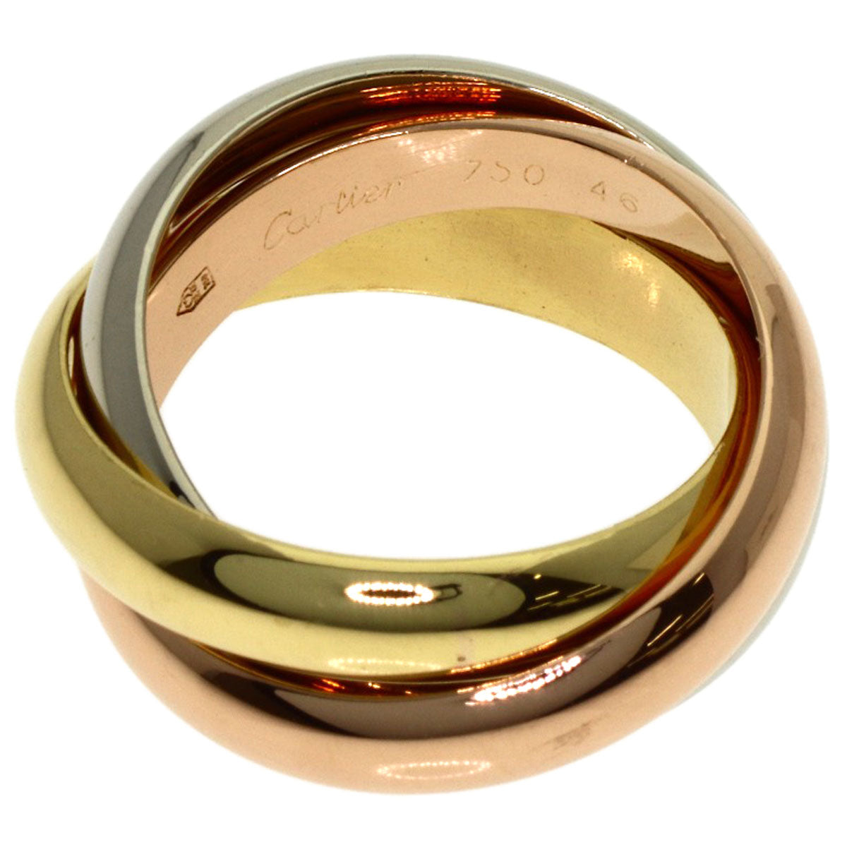 CARTIER Trinity MM #46 Ring K18 Yellow Gold K18 White GoldLadies [Used]