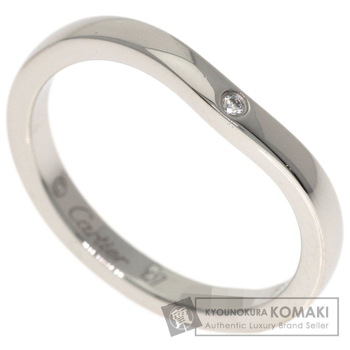 CARTIER Ballerina Curve 3P Diamond #47 Ring Platinum PT950 Ladies [Used]